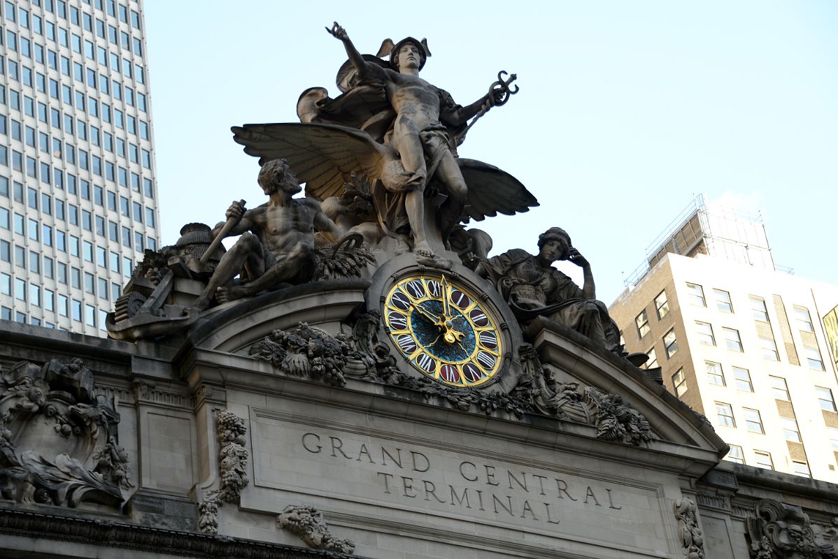 03 Hercules, Minerva and Mercury Statues On Top Of New York City Grand Central Terminal